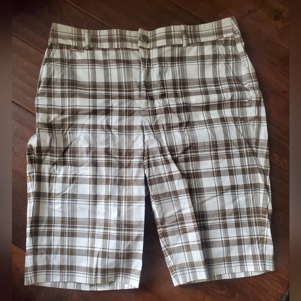 Ralph Lauren Brown and White Plaid Shorts